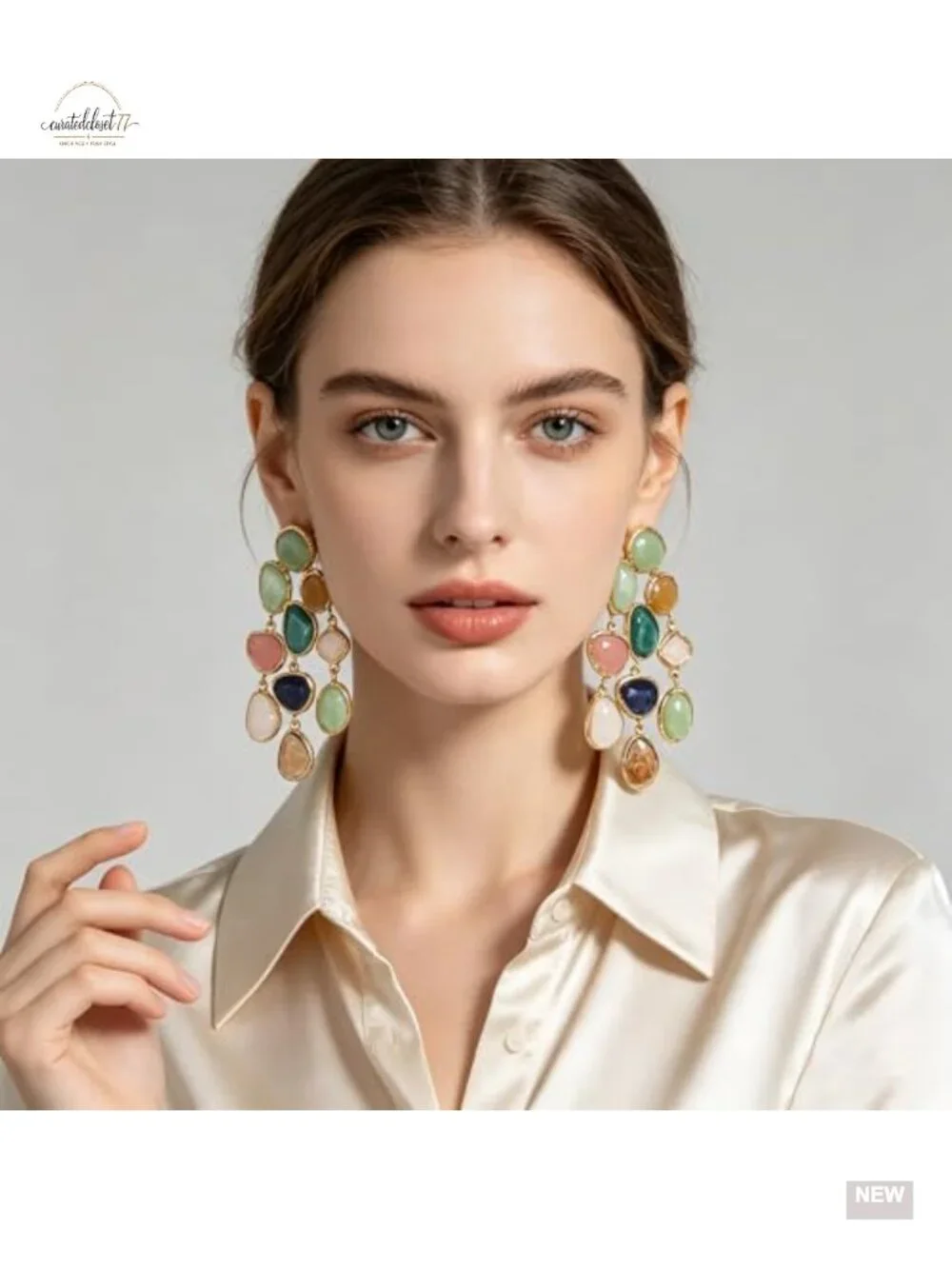 Acrylic Dangle Earrings Teardrop Resin Geometric Statement Lightweight